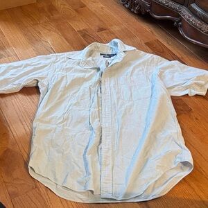 Ralph Lauren Light Blue Stripe Seersucker Short-Sleeve Button-Down